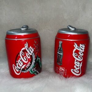 COCA COLA CERAMIC CANS SALT & PEPPER SHAKERS SET COLLECTIBLE